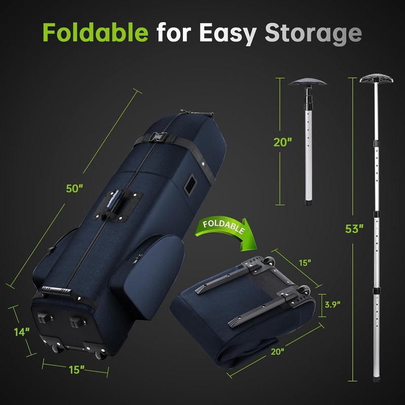 APTY Padded Golf Club Travel Bag with Wheels, Golf Luggage Case Cover for Airline - with Luggage Lock, Waterproof Coating Layer, 1680D Wear-Resistant Oxford - Image 2